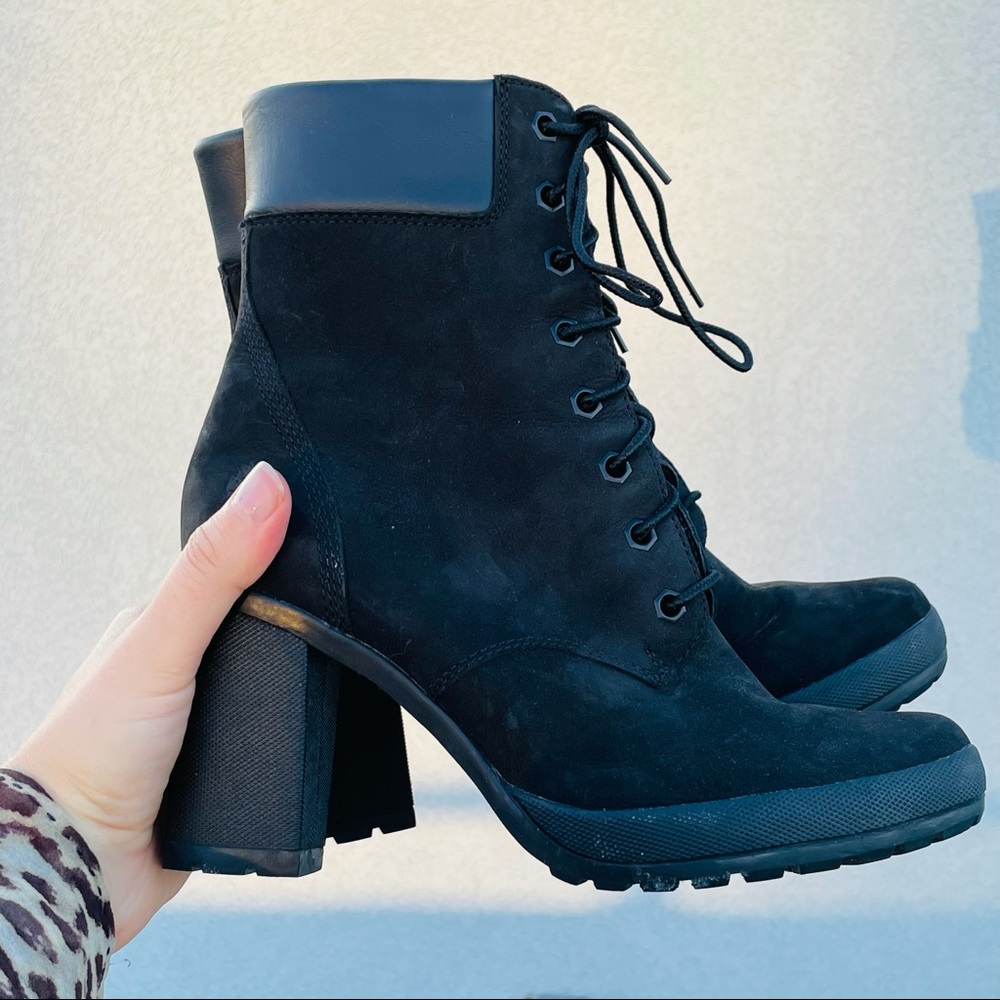 Timberland Leather Lace-Up Tractor Platform Boots - Picture 2 of 16